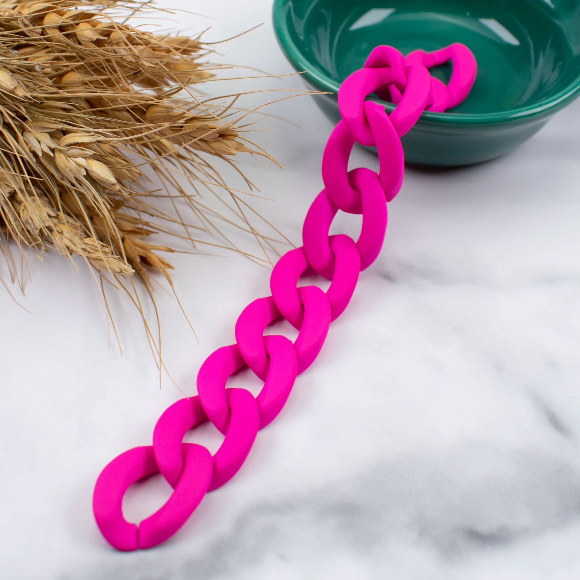 Matte Colorful Acrylic Open Chain Links 23mm 100pcs 26