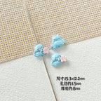 Heart Metal Beads 15-18mm Baking Painted Cherry Blossom Kitten Design 10pcs 8