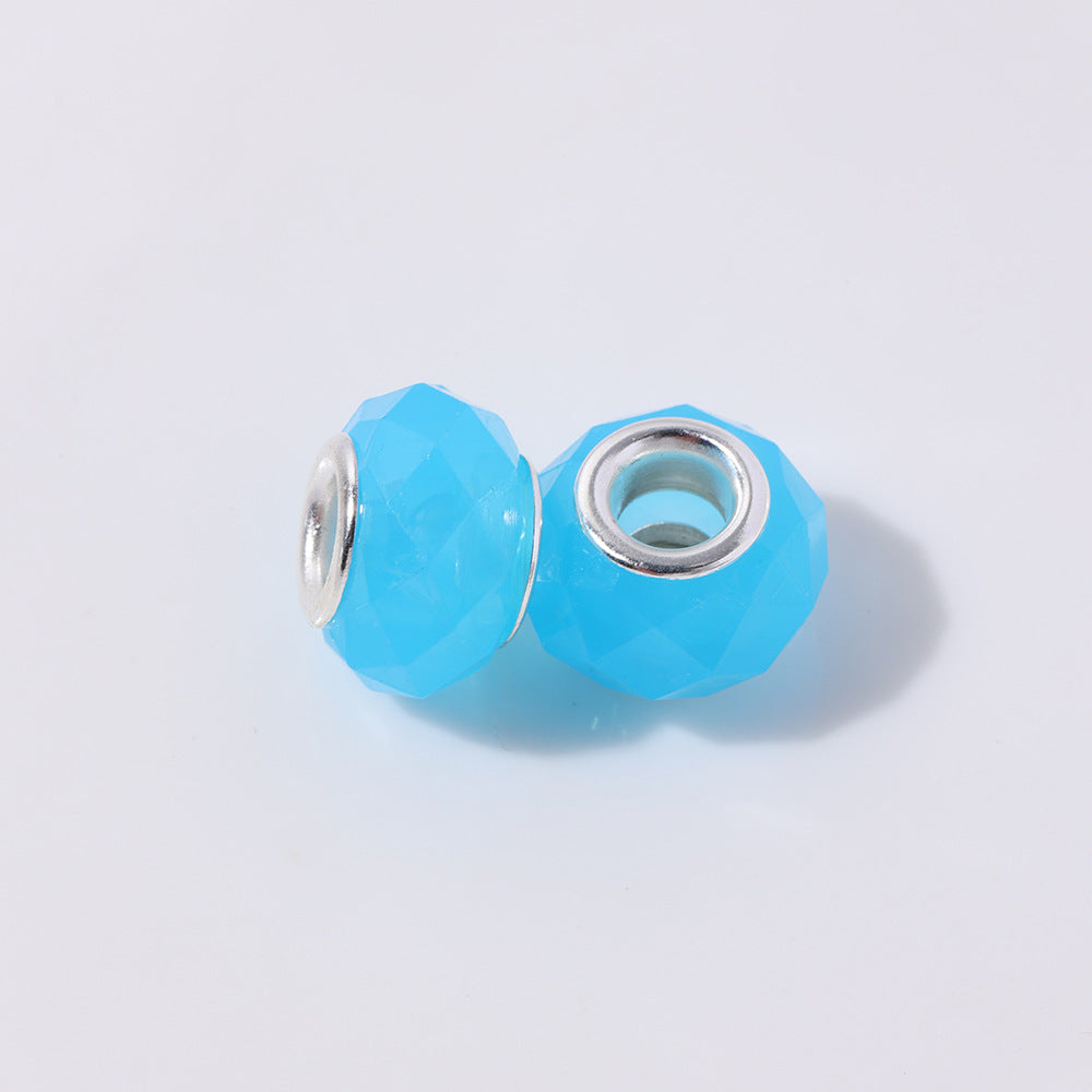 Acrylic Faceted Spacer Beads 9*14mm Jelly Colored 100pcs 12