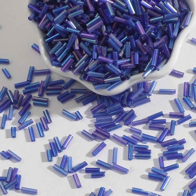 Plating Bugle Glass Beads 7mm Vibrant Polished Colors 1800pcs 13
