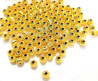 Brass Round Spacer Beads 3-8mm Pumpkin Striped 100pcs 6