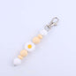 Silicone Beaded Bracelet Daisy Keychain Pastel Floral Design 6