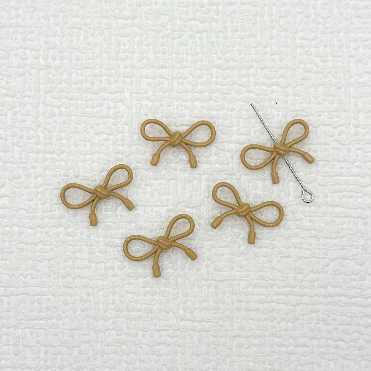 Hollow Bow Metal Beads 13x12mm Glossy Baking Painted Alloy 20pcs 20