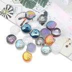 Electroplated Flat Spiral Shell Glass Beads 12mm Iridescent 30pcs 4