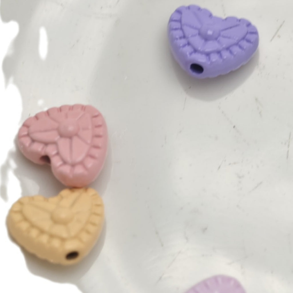 Heart Metal Beads 8mm Baking Painted Lace Zinc Alloy 30pcs 5