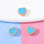 Heart Metal Beads 8mm Double-Sided Enamel Gold Tone 50pcs 7