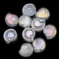 Electroplated Snail Glass Beads 12mm Transparent Iridescent 30pcs 10