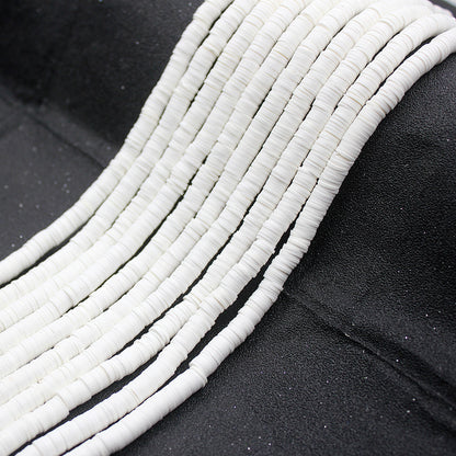 Flat Clay Beads 6mm Solid Color Smooth Polymer Disc 10strands 2