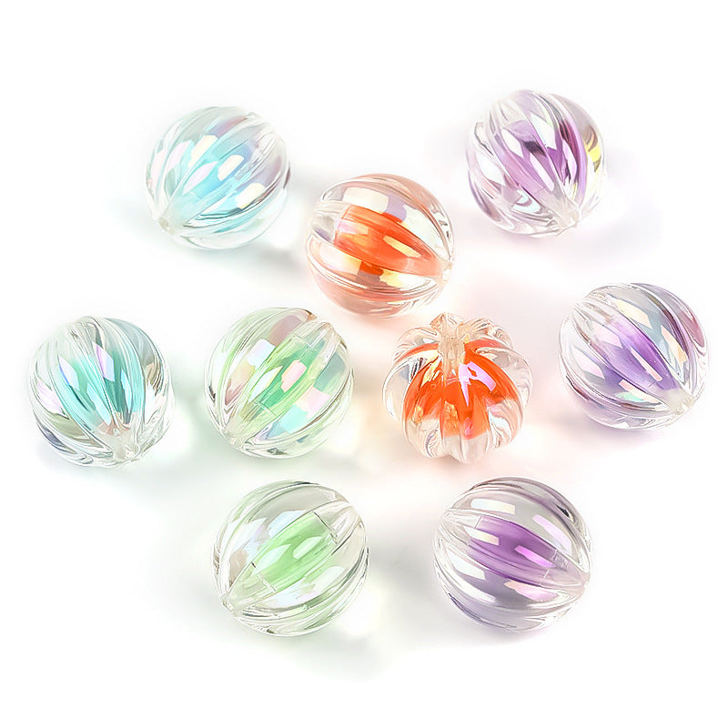 Dyed Core Round Acrylic Beads 15mm Translucent Multicolor 30pcs