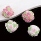 Flower Clay Beads 21mm Fresh Floral Ball Pastel Colors 6pcs