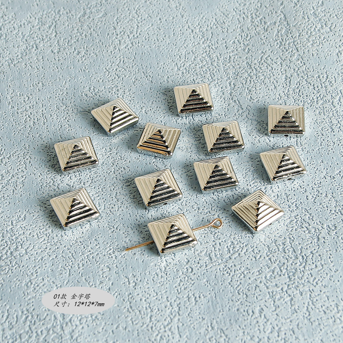 Plating Irregular Shaped Acrylic Beads Metal Colored Silver 100pcs 6