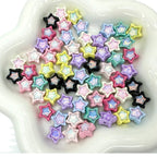 Star Metal Beads 13mm Baking Painted Zircon Embedded 10pcs 5