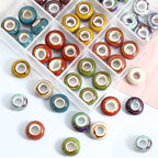 Ceramic Spacer Beads 15mm Fambe Glaze Large Hole 20pcs