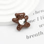 Painted Butterfly and Bear Acrylic Beads Imitation Zirconia Embedded 6pcs 16