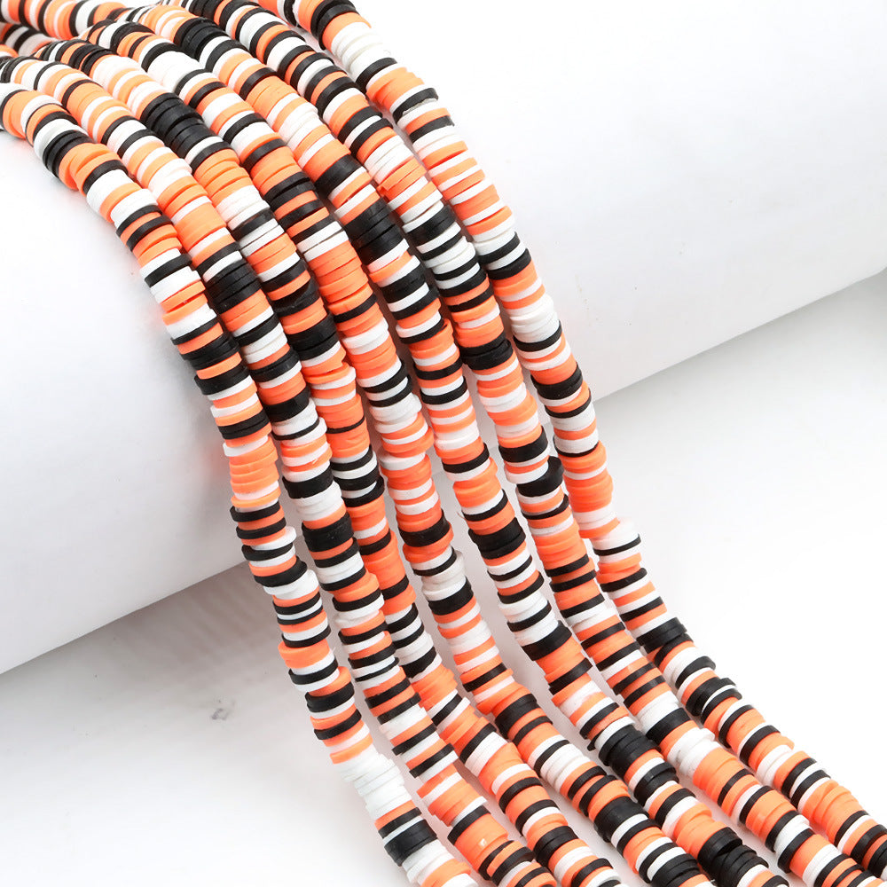 Flat Clay Beads 6mm Colorful Matte Polymer Spacer 10 Strands 41
