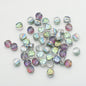 Electroplated Rose Glass Beads 6mm Small Etched Floral 50pcs 10