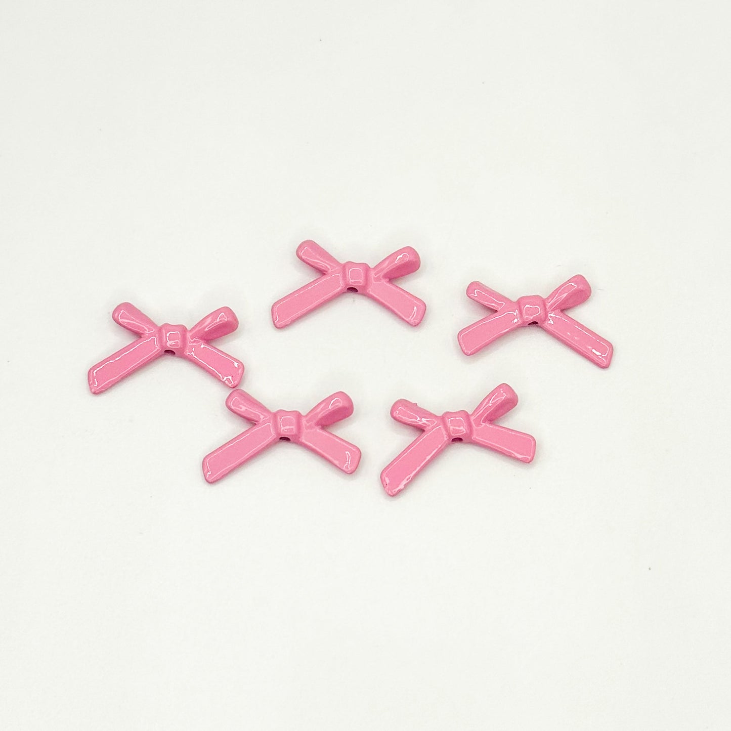Bow Metal Beads 20mm Baking Painted Polished Alloy 50pcs 8