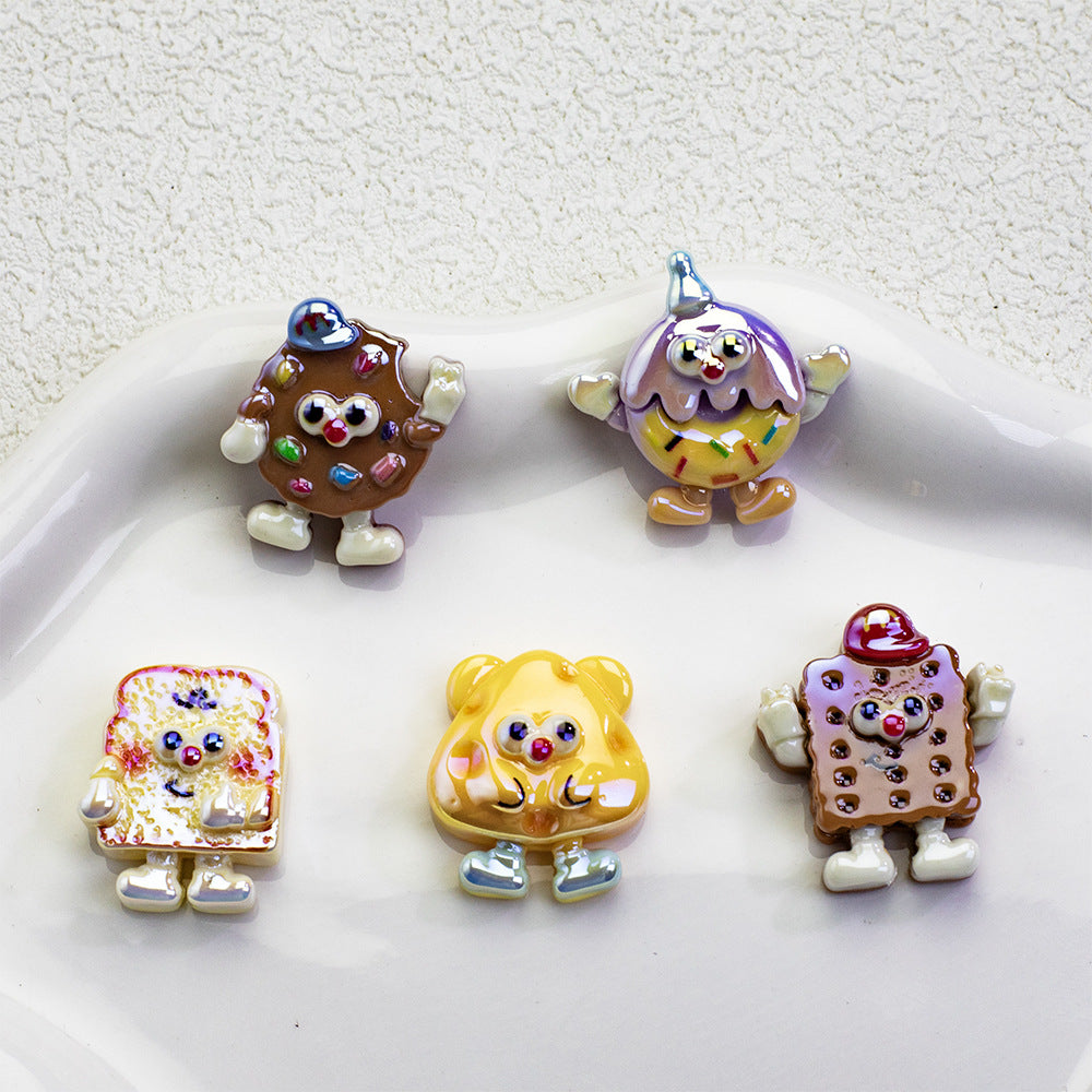 Plating Personified Food Resin Beads Glossy Mixed Colors 20pcs 2