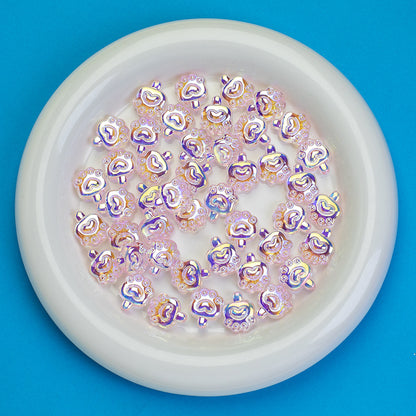 Transparent Plating Bear Paw Acrylic Beads 16mm Iridescent 20pcs 10