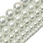 Pearl Round Glass Beads 2-16mm Imitation White Lustrous 4