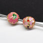 Flower Leaf Pattern Metal Beads 6/8/10mm Colorful Cloisonne Enamel 10pcs 15