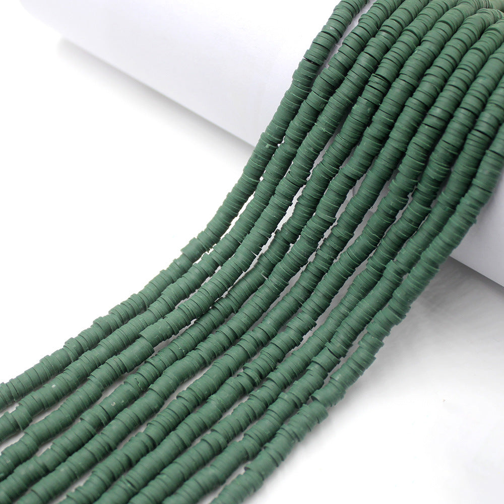 Flat Clay Beads 6mm Solid Color Smooth Polymer Disc 10strands 21