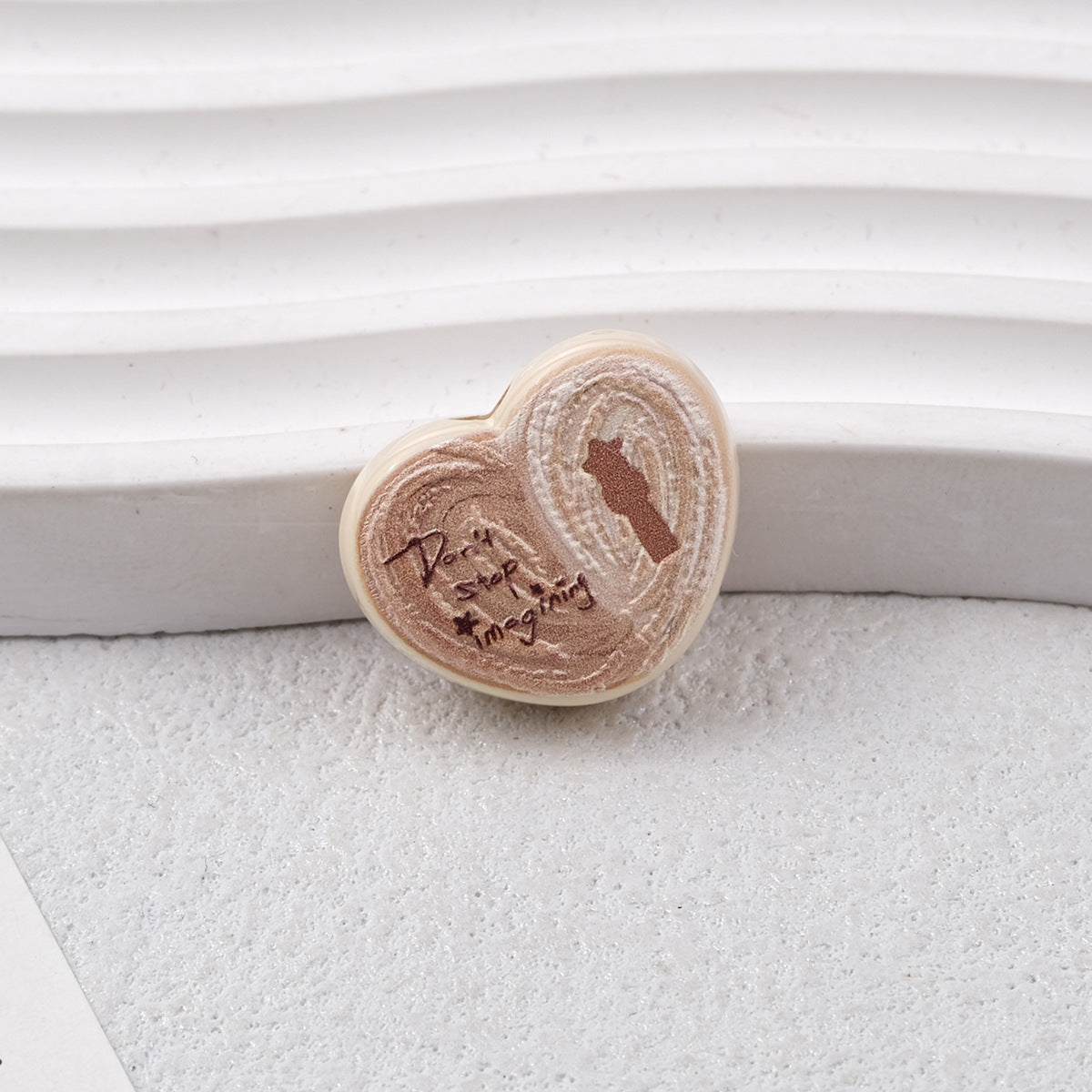 Coffee Bean Heart Acrylic Beads 22mm Rustic Woodgrain Texture 20pcs 5