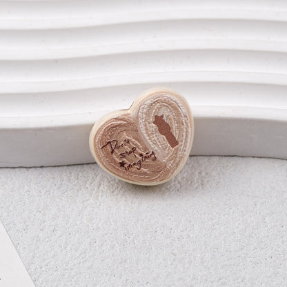 Coffee Bean Heart Acrylic Beads 22mm Rustic Woodgrain Texture 20pcs 5