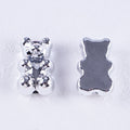 Plating Teddy Bear Acrylic Beads 18mm Metallic Colored 100pcs 6