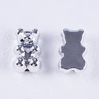 Plating Teddy Bear Acrylic Beads 18mm Metallic Colored 100pcs 6