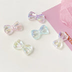 High Transparency Bow Acrylic Beads 16mm 29mm Pastel Rainbow 100pcs