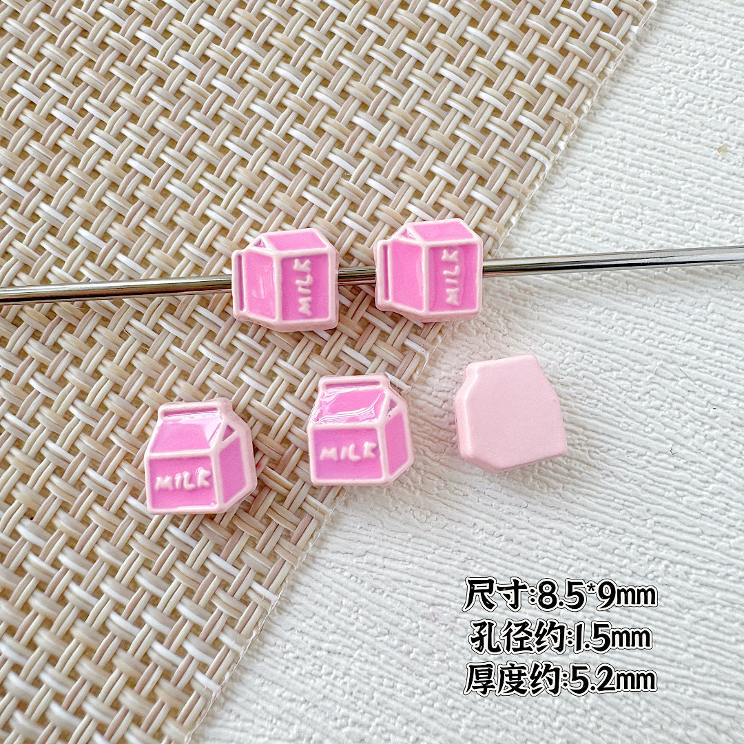 Camera Milk Carton Painted Metal Beads Glossy Enamel 20pcs 16