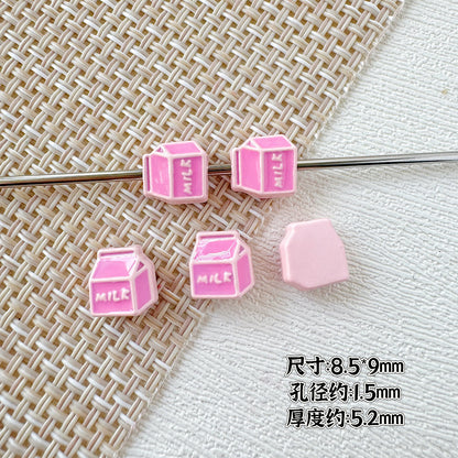 Camera Milk Carton Painted Metal Beads Glossy Enamel 20pcs 16