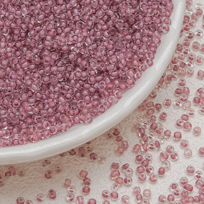 Dyed Core Seed Glass Beads 3mm Translucent Mixed Colors 33