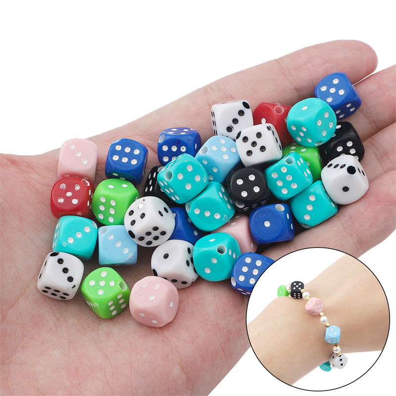Dice Acrylic Beads 10mm Colorful Mixed 60pcs 5