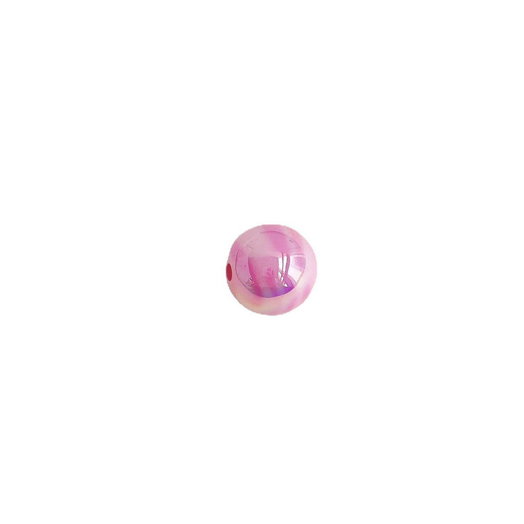 UV Plating Round Acrylic Beads 15mm Dual Color Flow 100pcs 4