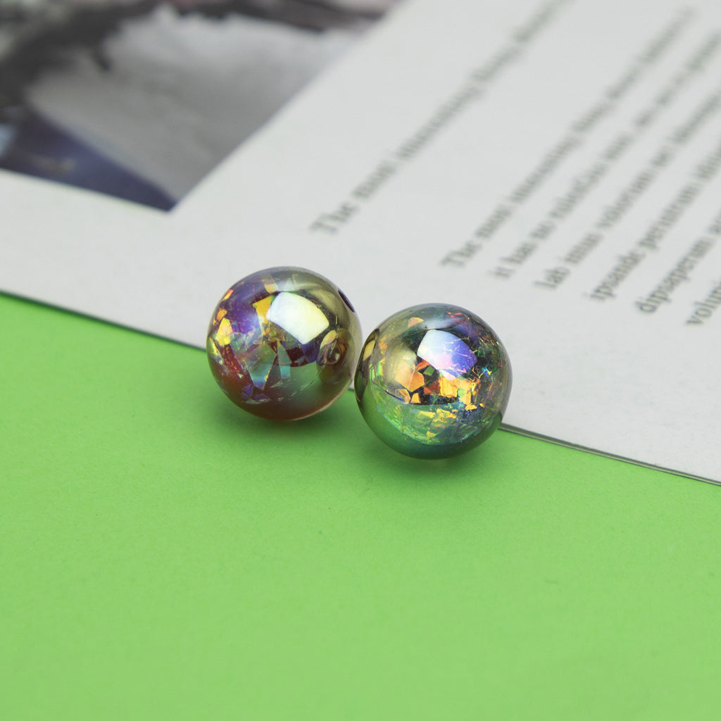 Iridescent Foil Filled Resin Beads 8-16mm Glossy Multicolor 40pcs 2