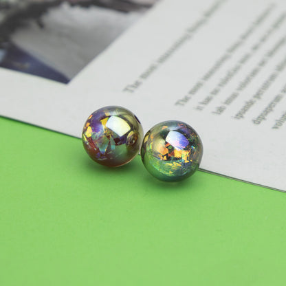 Iridescent Foil Filled Resin Beads 8-16mm Glossy Multicolor 40pcs 2