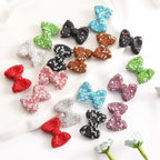 Rhinestone Bow Clay Beads 30mm Full Covered 5pcs