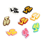 Plating Acrylic Flat Beads English Word Glossy Finish 10pcs 5