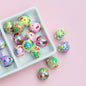 Hand Painted Christmas Wreath and Snowflake Acrylic Beads 18mm 10pcs 4