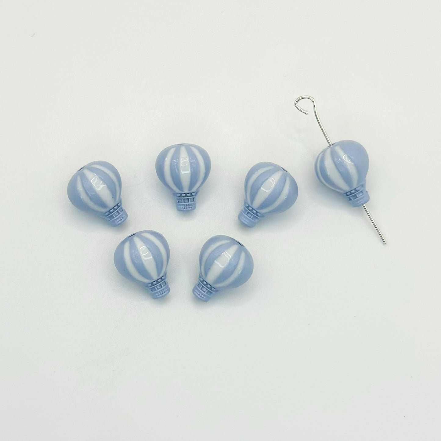 Hot Air Balloon Metal Beads 12mm Painted Alloy 10pcs 13