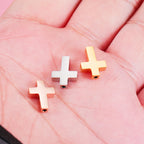 Stainless Steel Cross Metal Beads 13mm Polished Mirror Surface 10pcs 4