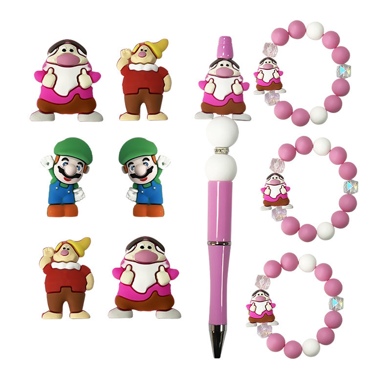 Silicone 3D Focal Beads Mario Dwarfs Miniature Character Set 20pcs 5
