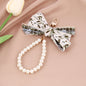 Fabric Woven Pearl Bow Keychain Vintage Floral Accessory 8
