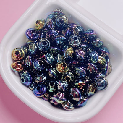 Plating Small Flying Saucer Acrylic Beads 10mm UV Colors Mixed 20pcs 13