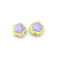 Cream Double Flower Acrylic Beads 18mm Colorful Glossy 50pcs 8