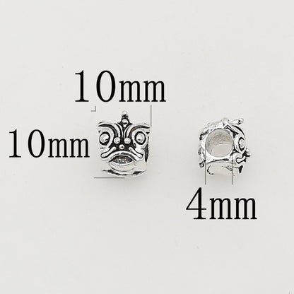 Dancing Lion Metal Beads 10mm Tibetan Large Hole Alloy 20pcs 7