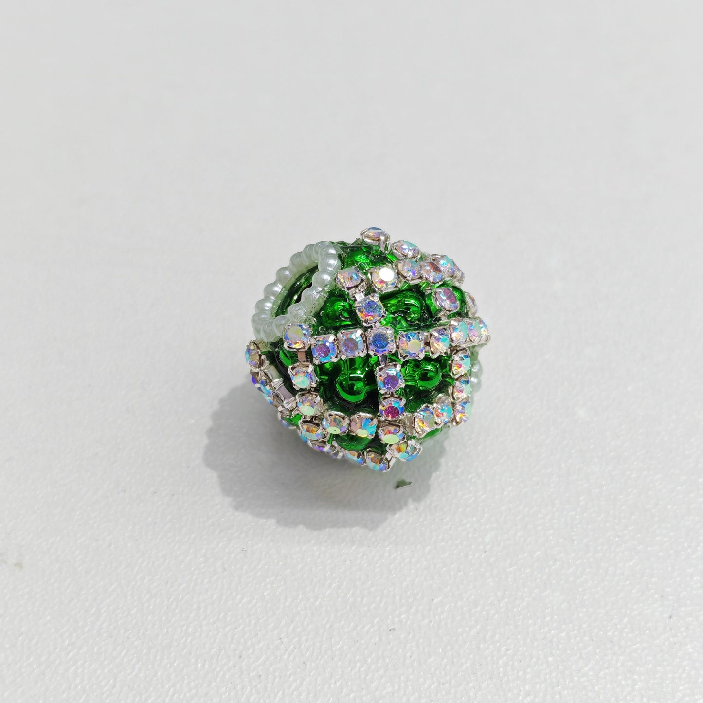 Rhinestone Bubblegum Beads 18mm Chain Enlaced Mixed Colors 4pcs 14