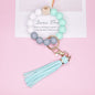 Silicone Beads Bracelet Keychain Soft Tassel Colorful Charm 29